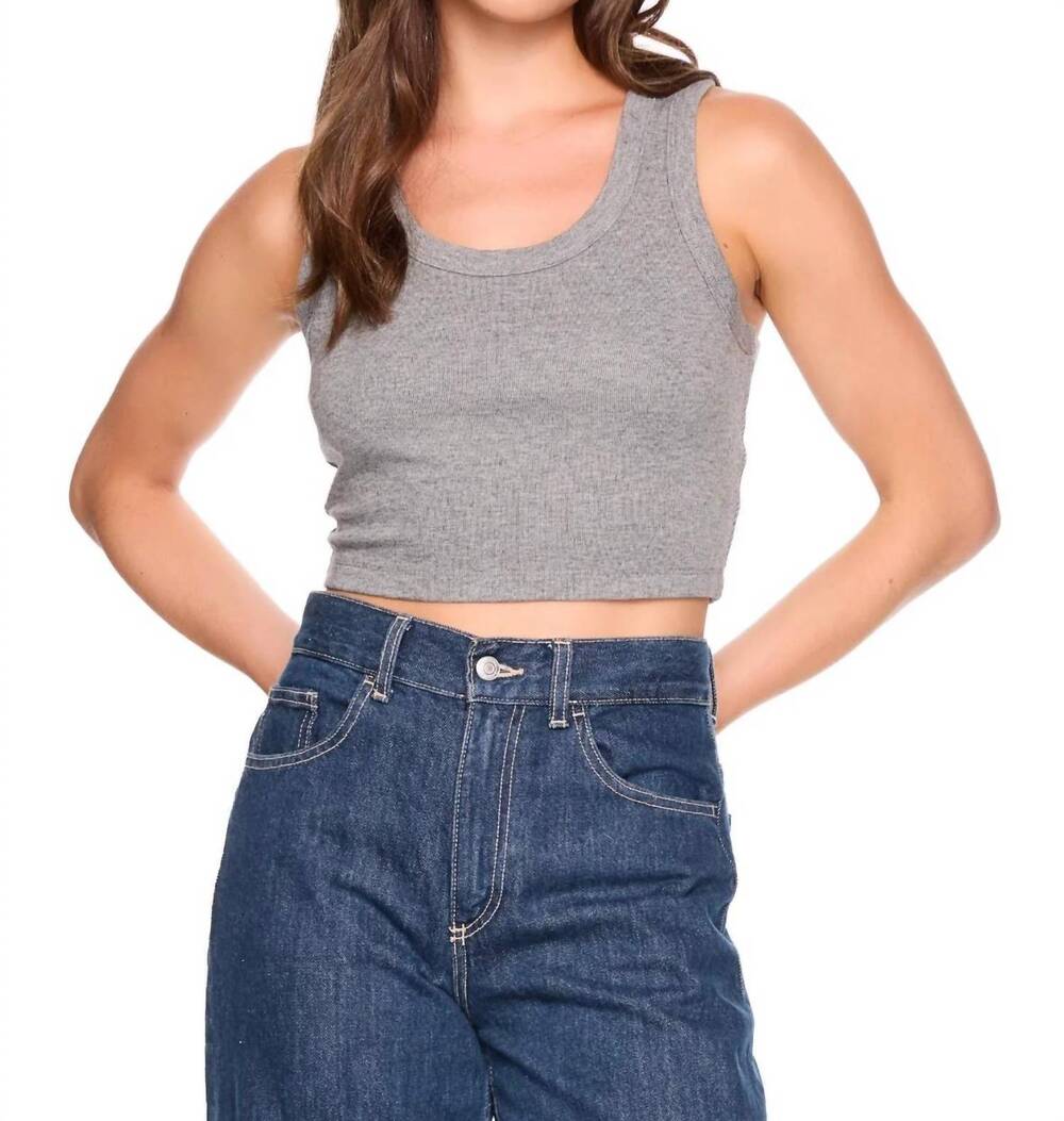 NEW SUSANA MONACO fleece scoop neck tank in gray